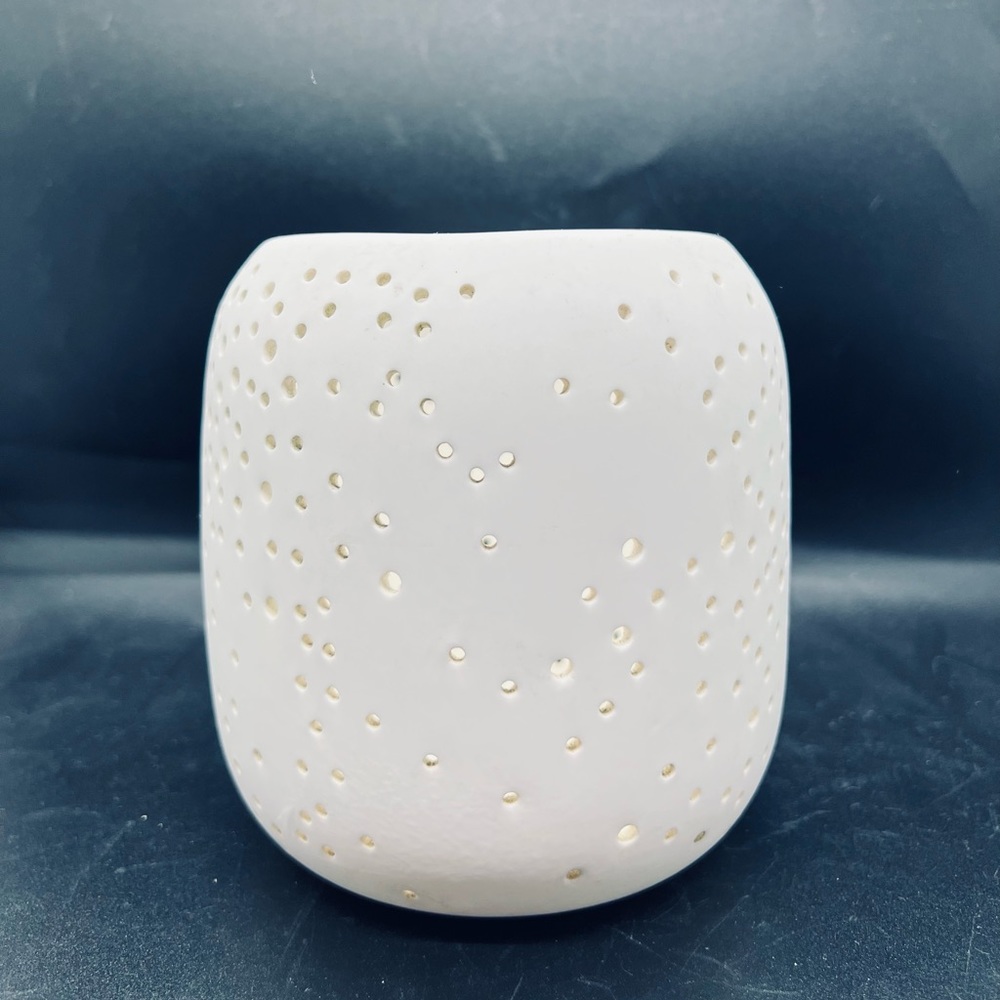 West Elm white ceramic starlight votive